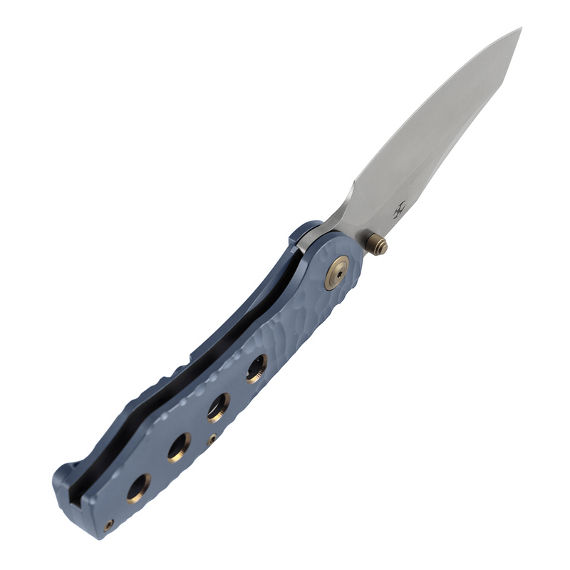 Kansept Caveman | Frame Lock | Blue Anodized and Stonewashed