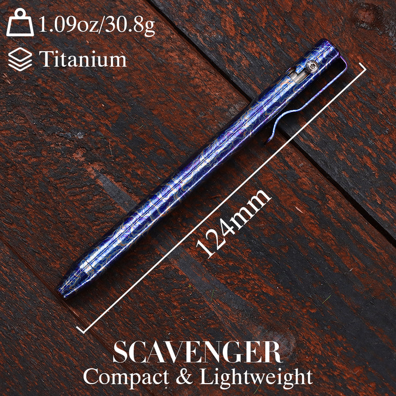 Kansept EDC Scavenger Bolt Action Titanium Pen with Lightning Strike Finish Designed by Kevin Passon-G013H2