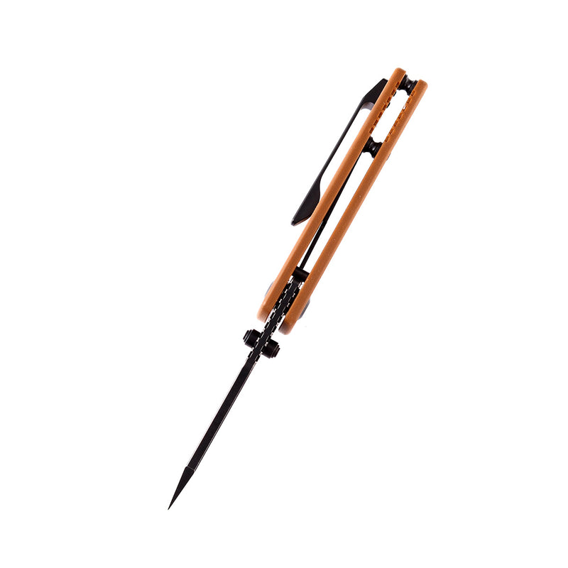 KANSEPT Little Main Street Thumb Studs Knife Brown G10 Handle (2.26'' 154CM Blade) Dirk Pinkerton Design -T2015A8