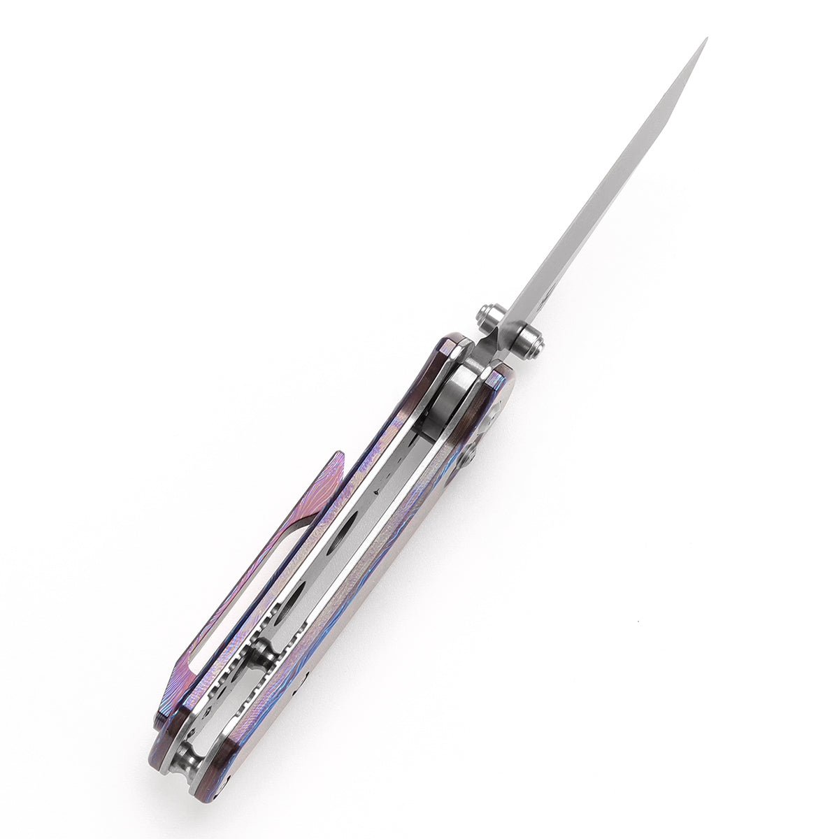 KANSEPT Little Main Street Cross Bar Lock Timascus Handle (2.26