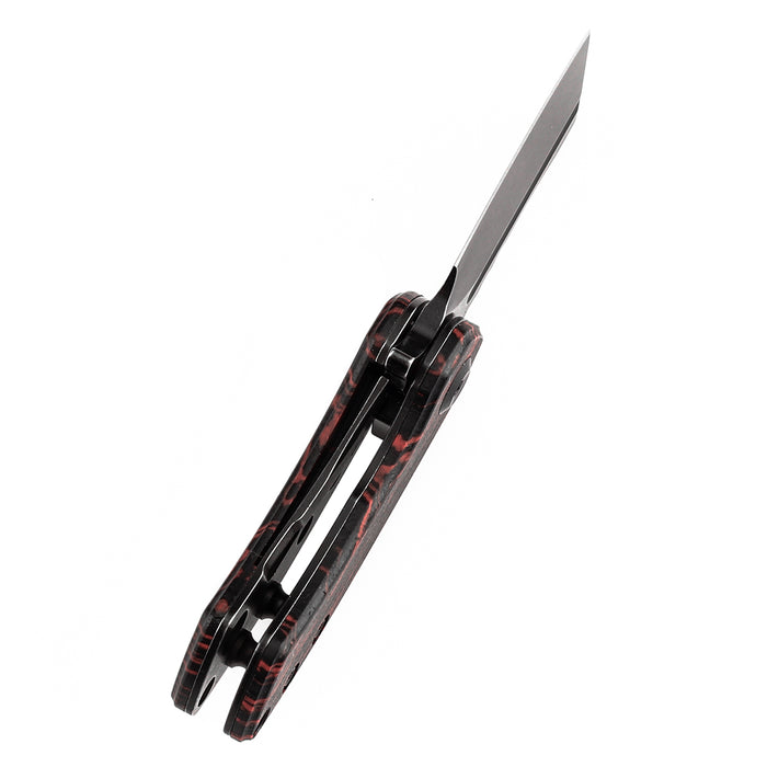 KANSEPT Mini Korvid Flipper Knife Red and Black G-mascus(1.45'' CPM S35VN Blade) Koch Tools Design-K3030S1