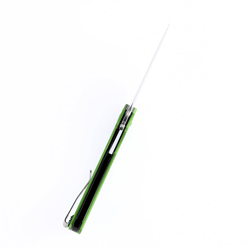 KANSEPT Hellx T1008A5 Stonewashed D2 Blade Green G10+ Black Anodized Stainless Steel Handle with  Mikkel Willumsen Design