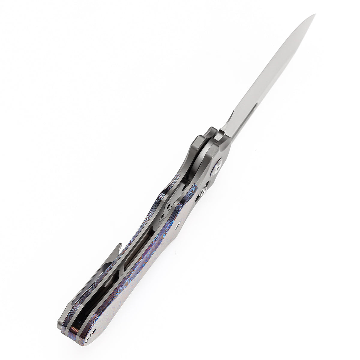 KANSEPT Quasar Cross Bar Lock Stonewashed Titanium and Timascus
