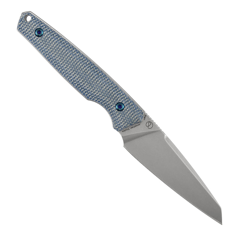 Kansept Parr | Fixed Blade | Blue Micarta | 3.12" D2 Blade | Jonathan Styles Design | G011A6
