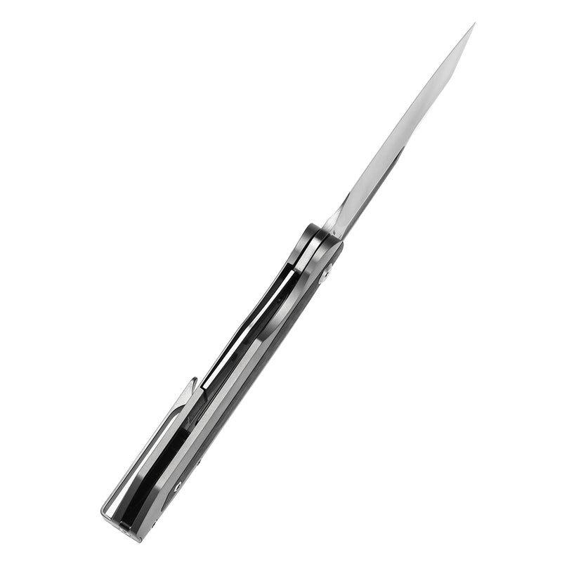 KANSEPT Thunderhead Thumb Hole Beadblasted Titanium with Twill Carbon FIber Inlay Handle (3.58" CPM S35VN Blade) with K.C. Spiron Design-K1106A2