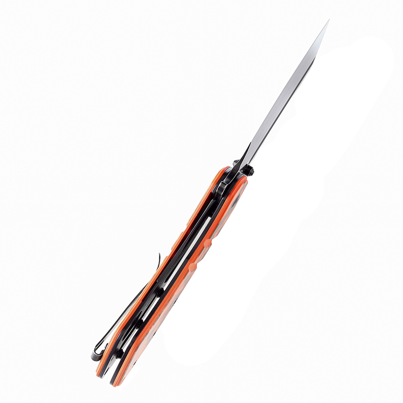 XL Korvid T1030B3 Black Stonewashed 154CM Blade Orange and Camouflage G10 Handle Designed by Koch Tools