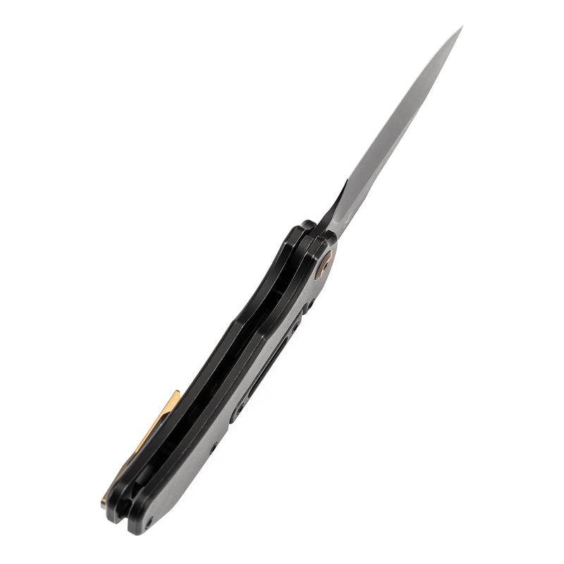 KANSEPT Hazard Bali Lock Knife Blackwash Titanium Handle(3.63" CPM S35VN Blade)Steven Dunnuck Design-K1104H3
