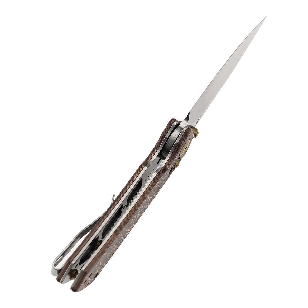 KANSEPT Fenrir Crossbar Lock Knife Copper Carbon Fiber Handle