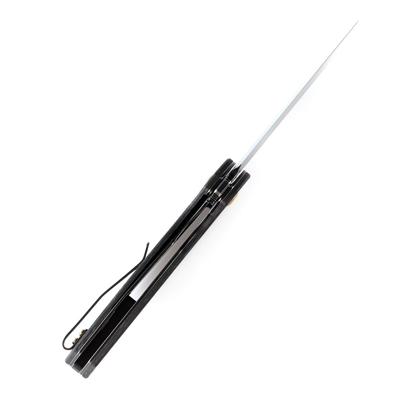 KANSEPT Model 6 Flipper/Thumb Hole Knife Shred Carbon Fiberr Handle (3.1'' CPM 20CV Blade) -K1022A6