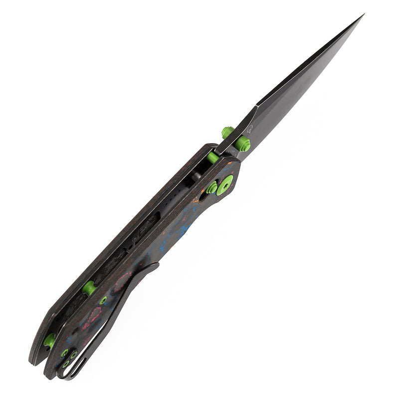 KANSEPT Fenrir Crossbar Lock Knife 80S Camo Carbon Fiber Handle (3.48'' CPM S35VN Blade) Greg Schob Design - K1034V4