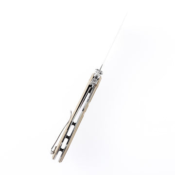 KANSEPT XL Korvid Thumb Studs/ Flipper Light Sand G10 Handle(3.55'' 154CM Blade)Koch Tools Design-T1030A5
