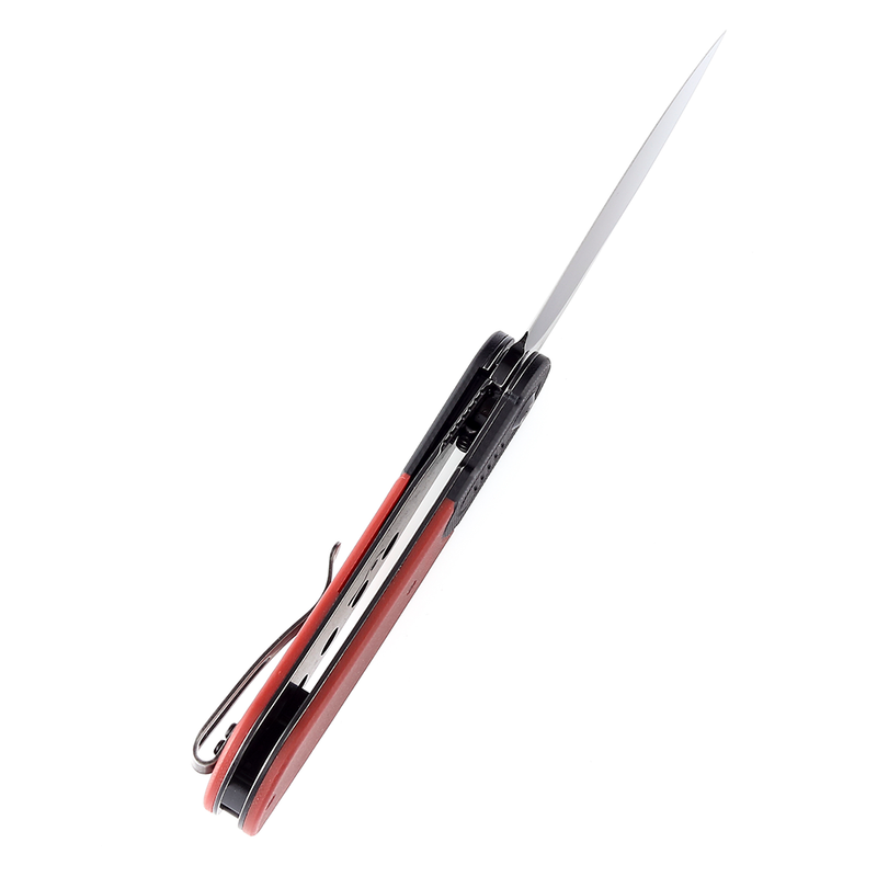 Reverie T2025B6 Black Stonewashed 154CM Blade Black and Red G10 Handle Design by Justin Lundquist