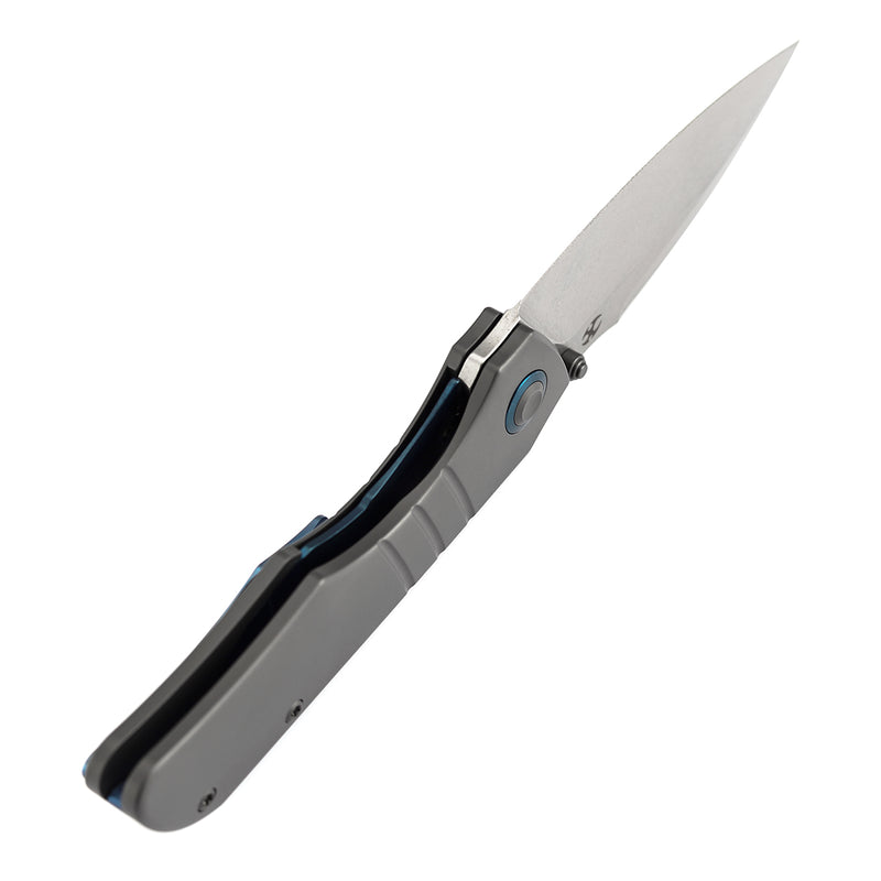 Kansept Mini Lanza | Thumb Stud | Gray Stonewashed Titanium | 3.31" CPM 20CV Blade | Brandon Corbin Designed | K1116A1