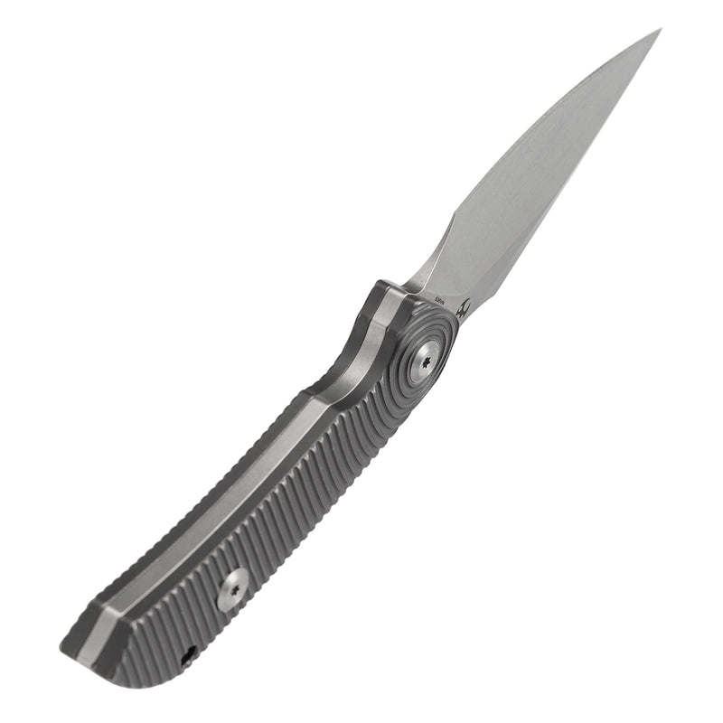 Kansept Fenrir | Fixed Blade | Gray Anodized Titanium Handle |2.87" CPM S35VN Blade | Sparrow Knife Design | KG3034A2