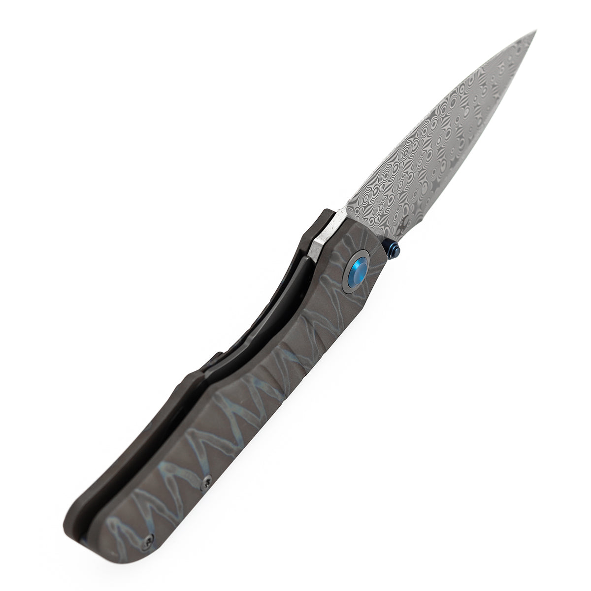 Mini Lanza | Frame Lock | Titanium with Tiger Strip Finish | 3.31