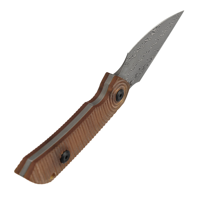 Kansept Fenrir | Fixed Blade | PEI Handle |2.87" Damascus Blade | Sparrow Knife Design | KG3034A1