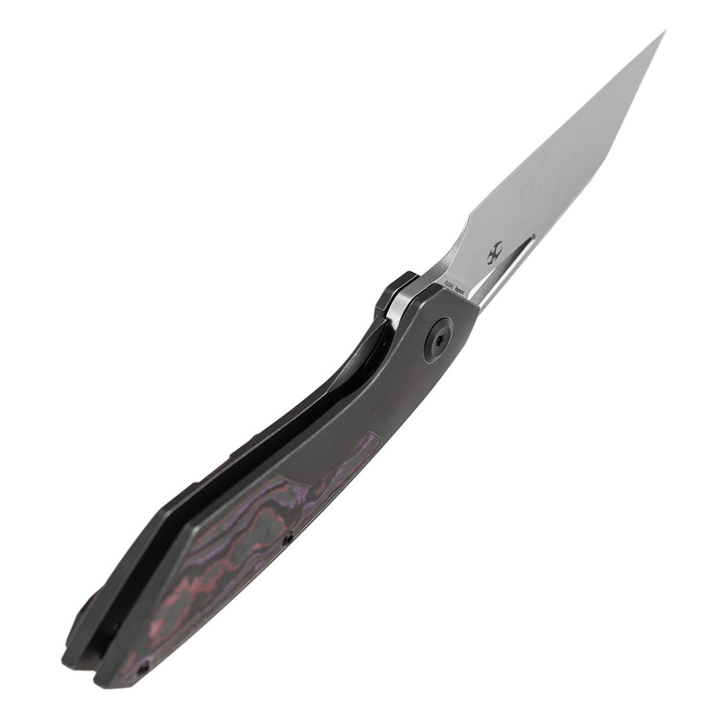 KANSEPT STRIP | Thumb Hole | Purple Haze Fatcarbon+Blackwash Titanium | 3.4" Magnacut Blade | RON STEELE DESIGN | K1113A2