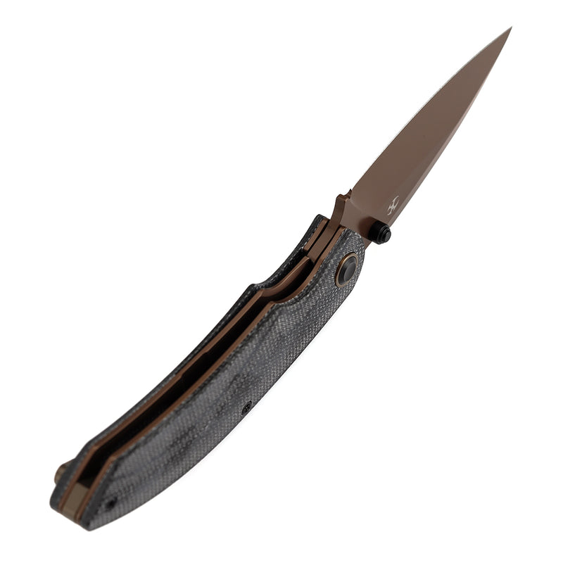 Kansept Falk | Thumb Stud | Black Micarta | 3.31" Elmax Blade | Cédric Destombes Designed | K1142A3