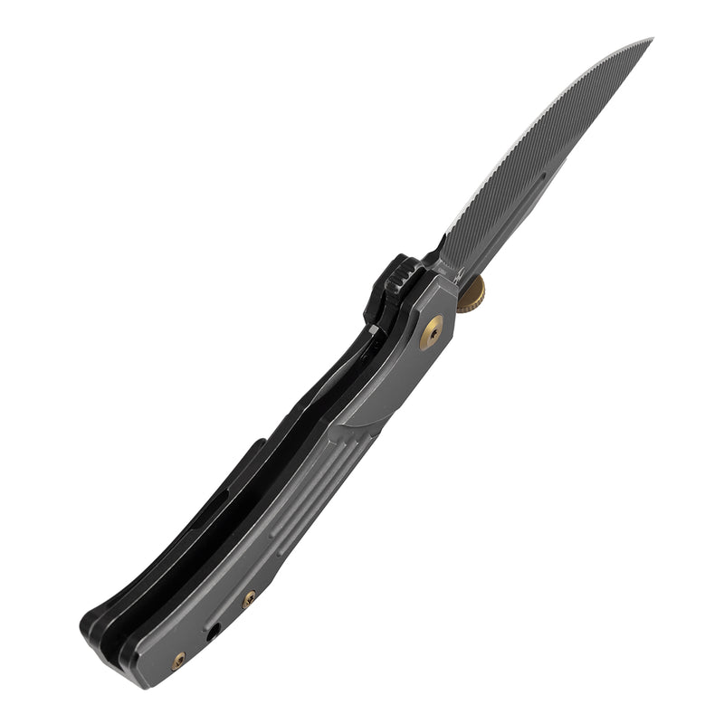 KANSEPT Orion Limited Version Flipper Blackwash Titanium Handle (3.07" Blackwash CPM S35VN with CNC Milling Blade) JB Stout Design-K1089A4