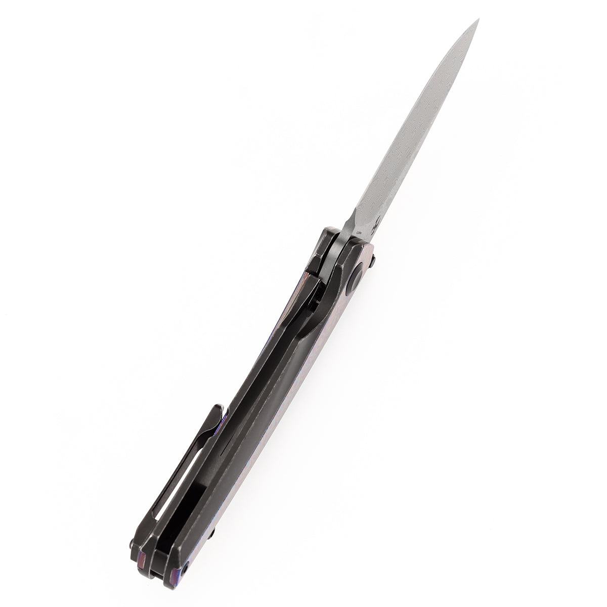 KANSEPT Thumb Stub Raven Blackwash Titanium wtih Timascus Handle