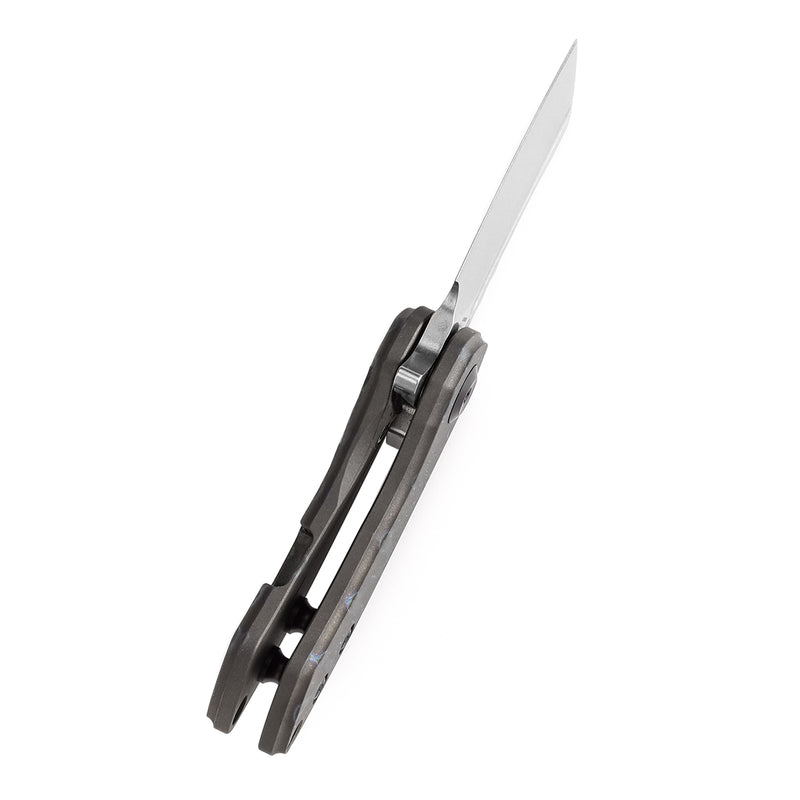 KANSEPT Mini Korvid Flipper knife Tiger Stripe Flamed Titanium Handle (1.45'' CPM-S35VN Blade ) Koch Tools Design-K3030A9