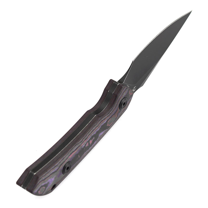 Kansept Fenrir | Exclusive | Fixed Blade | Purple Haze Fatcarbon Handle |2.87" CPM S35VN Blade | Sparrow Knife Design | KG3034A4