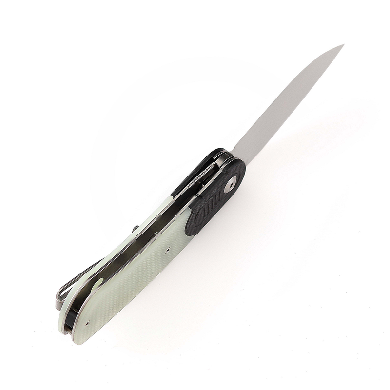 Reverie T2025B4 Stonewashed 154CM Blade Black and Jade G10 Handle Design by Justin Lundquist