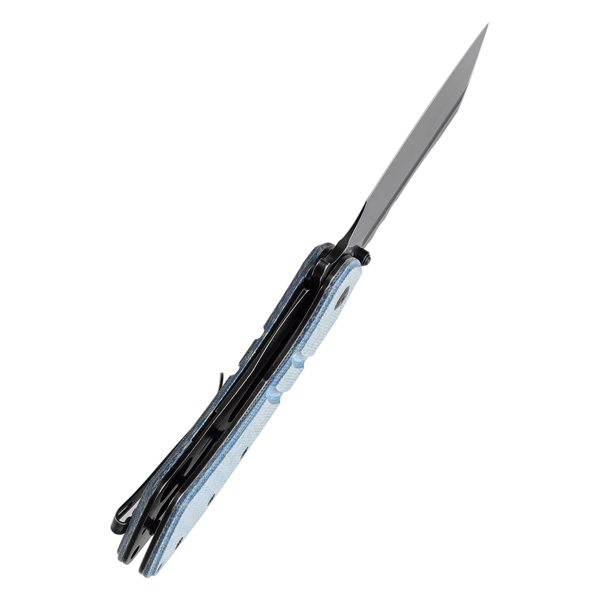 KANSEPT XL Korvid Flipper Knife Blue Micarta Handle (3.55'' 154CM