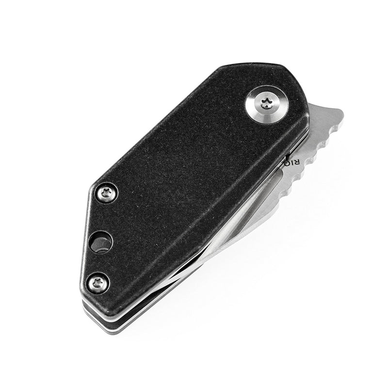 KANSEPT RIO Flipper Knife Black Titanium Handle (1.56'' M390 Blade)4T5 Design-K3044A1