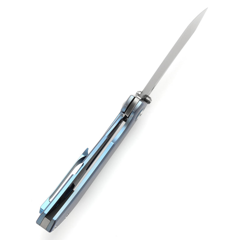 KANSEPT Tipper Thumb Stub Knife Blue Anodized Titanium Handle(3.38'' CPM S35VN Blade)Edgy Bladeworks Design-K1079A1