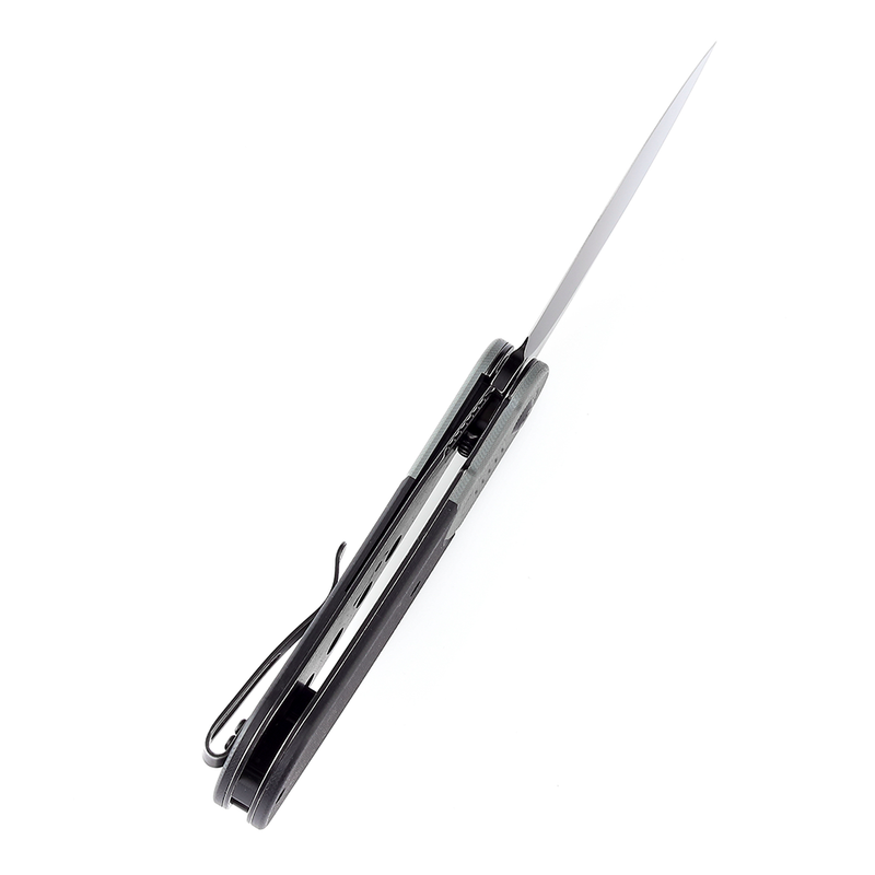 Reverie T2025B1 Black Stonewashed 154CM Blade Gray and Black G10 Handle Design by Justin Lundquist