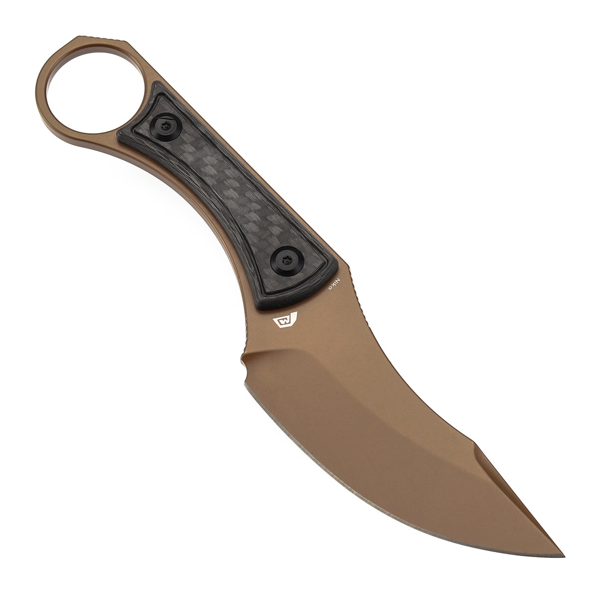KANSEPT Niko Fixed Knife Twill Carbon Fiber Handle (3.54''Rose