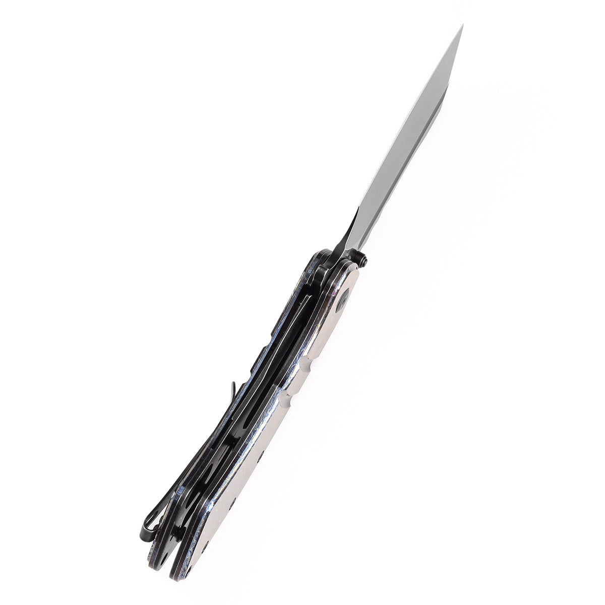 KANSEPT XL Korvid Flipper Knife Titanium with Lightning Strike