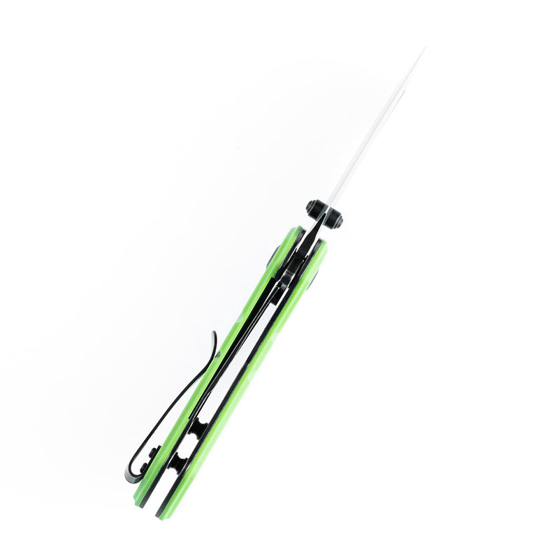 KANSEPT Korvid M Thumb Studs/Flipper Knife Grass Green G10 Handle (2.45'‘ Black 154CM Blade ) Koch Tools Design-T2030A8