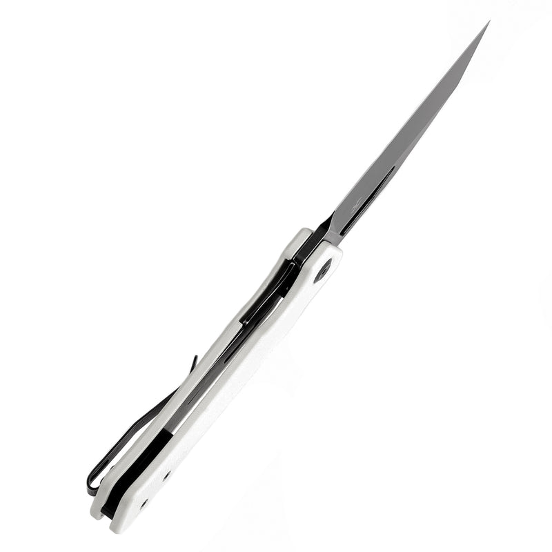 KANSEPT Egress T1033A4 Black Stonewashed 14C28N White G10 Handle with Nitch Designs Design