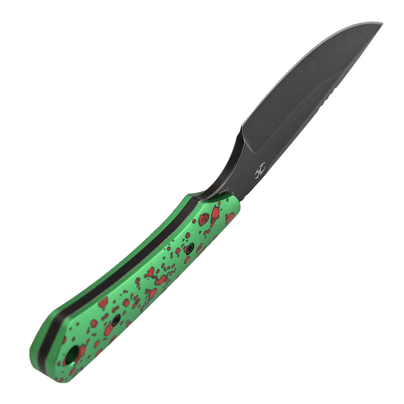 Kansept Flank | Fixed Blade | Aluminum with Zombie Blood Printn | 3.69" D2 Blade | TuffKnives Design | G006A7