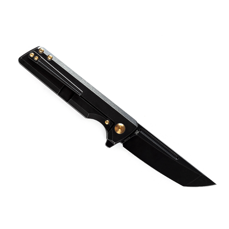 KANSEPT Anomaly Flipper Knife  Stonewashed Titanium Handle (3.14''CPM-S35VN Blade) Dirk Pinkerton-K2038T2