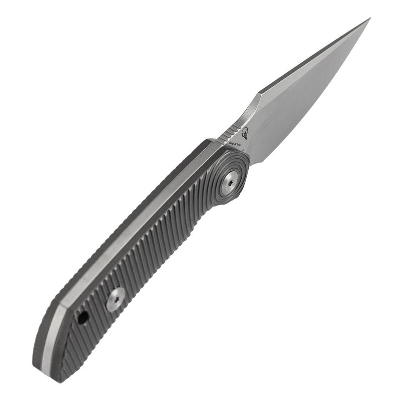 Kansept Fenrir | Fixed Blade | Gray Anodized Titanium Handle |2.87" CPM S35VN Blade | Sparrow Knife Design | KG3034A2