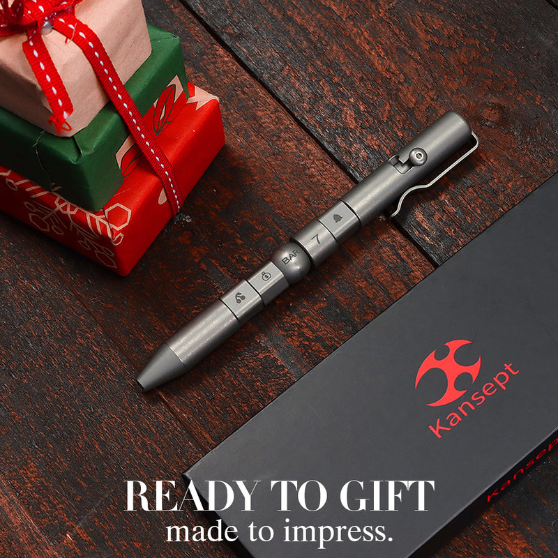 Kansept EDC Titanium Bolt-Action Pen Customizer– Customizable Inserts, Jackpot Vibes Pattern | Designed by Kevin Passon|G013P1