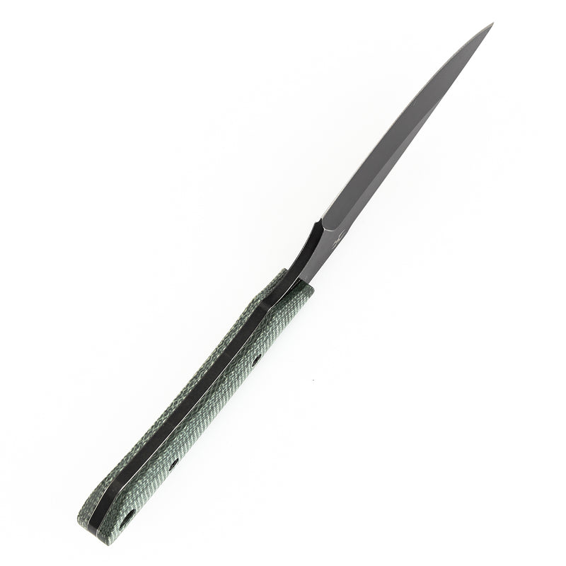 KANSEPT Flank Fixed Blade Green Micarta Handle (3.69'' Black Stonewashed D2 Blade) TuffKnives Designed- G006A4