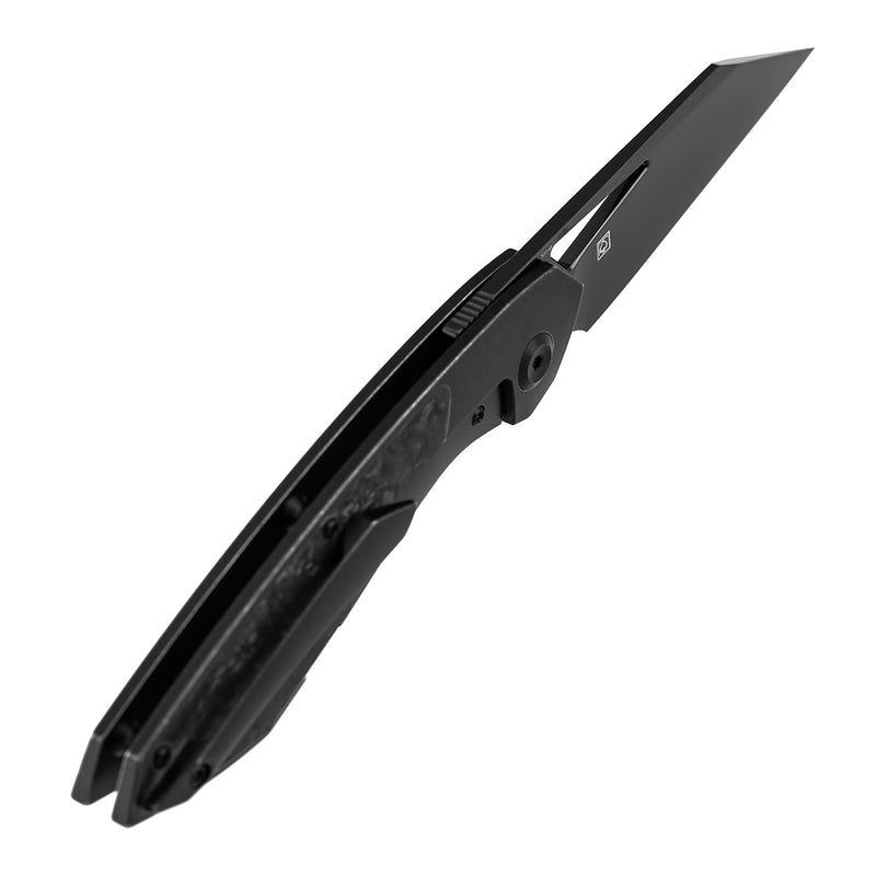 KANSEPT STRIP | Thumb Hole | Shred Carbon Fiber & Blackwash Titanium | 3.4" Mirror DLC Magnacut Blade | RON STEELE DESIGN | K1113A1