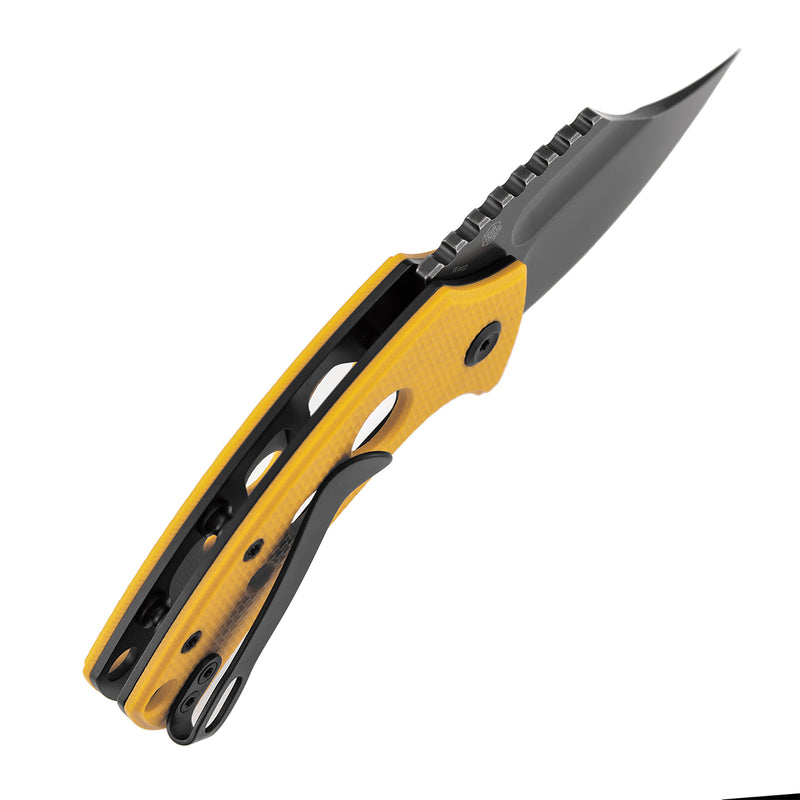［PREORDER］Ship on April 10th ｜Kansept Wasp | Button Lock | Yellow G10 with Holes | 2.36" 154CM Blade | Koch Tools Design | T2144F4