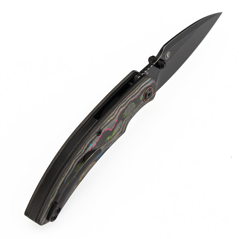 Kansept Falk | Thumb Stud | 80S Camo Carbon Fiber | 3.31" Elmax Blade | Cédric Destombes Designed | K1142A2