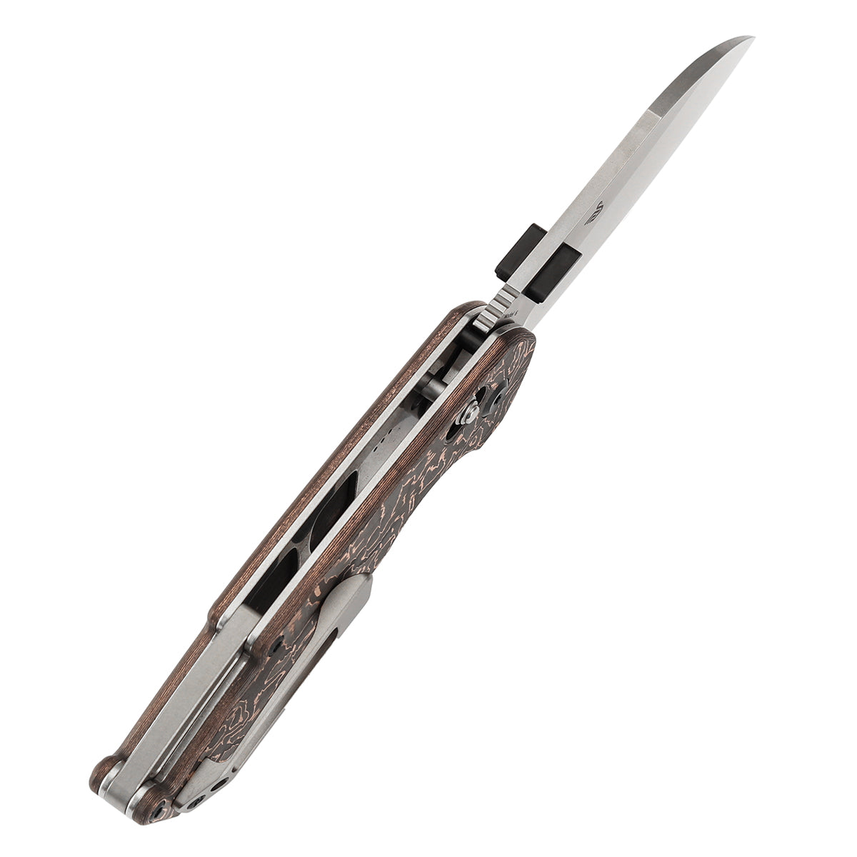 KANSEPT Model 6 Crossbar Lock Knife Copper Carbon Fiber Handle