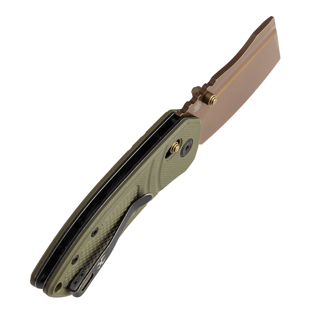 Kansept Korvid V | Crossbar Lock | Olive Green G10 with Diamond