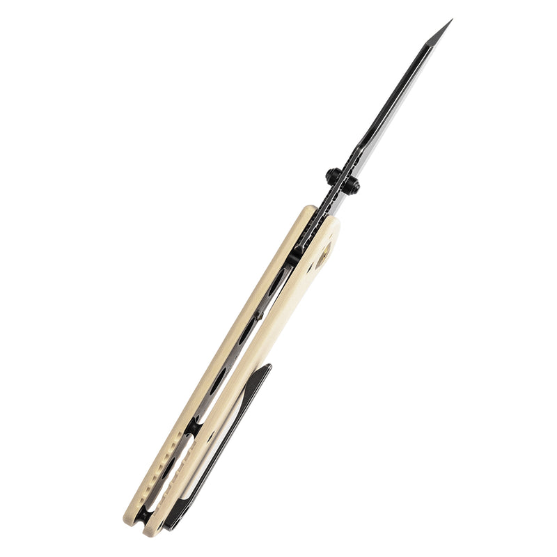 KANSEPT Main Street Thumb Stubs White G10 Handle (3.36'' 154CM Blade) Dirk Pinkerton Design-T1015E3