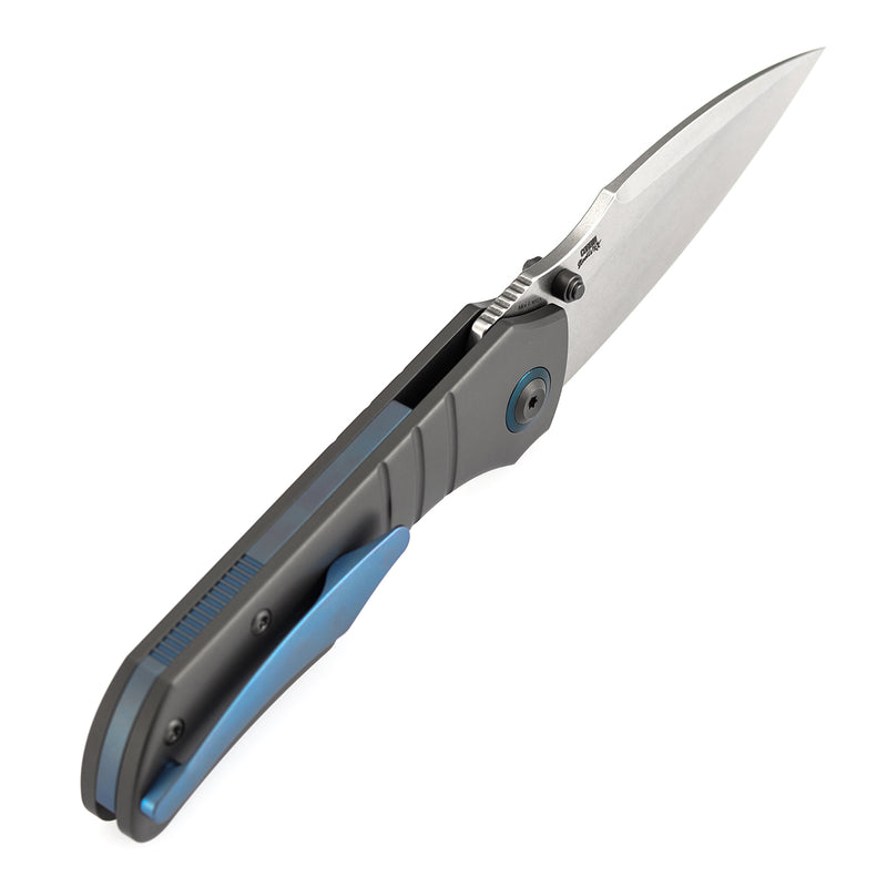 Kansept Mini Lanza | Thumb Stud | Gray Stonewashed Titanium | 3.31" CPM 20CV Blade | Brandon Corbin Designed | K1116A1