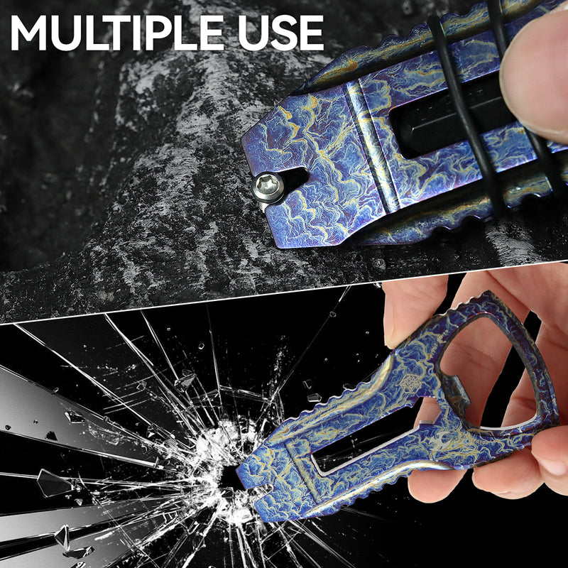 PryOfSorts Titanium EDC Multi-Tool | Pry Bar, Bottle Opener & Magnetic Bit Driver | Lightning Strike Finish | Designed by Koch Tools-C010A3