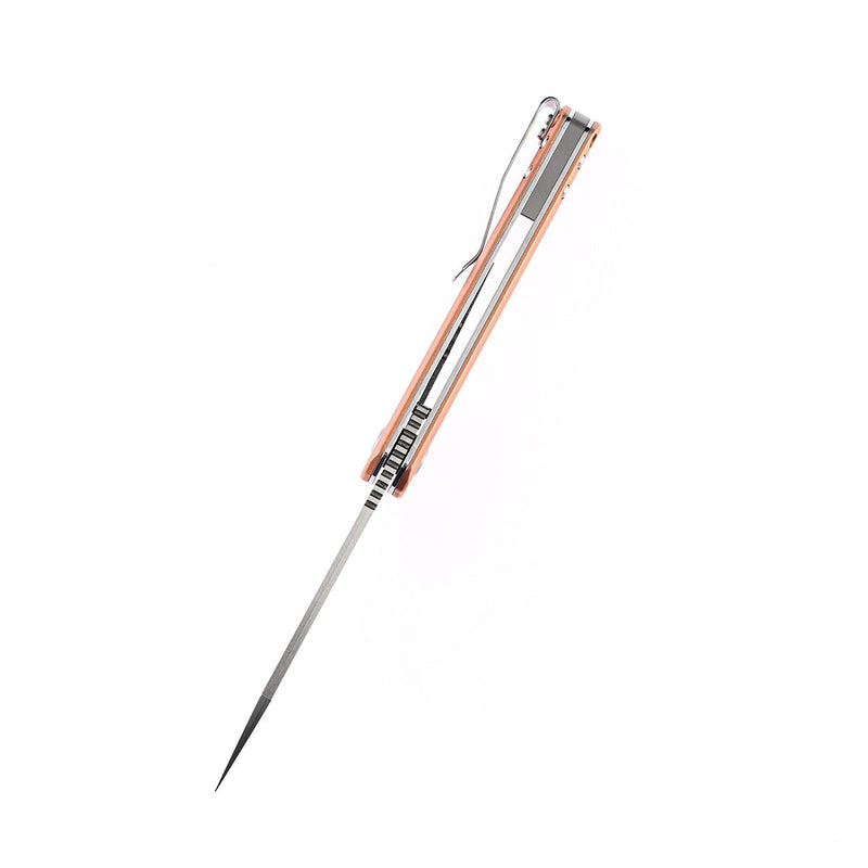 KANSEPT Bulldozer Front Flipper Red Copper Handle ( 3.56" CPM-S35VN )with Kim Ning Design-K1028B1