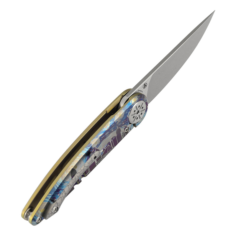Kansept 2026 Blade Show Atlanta Exclusive Symétrix  | Frame Lock | Titanium with Anodized Art with Custom "Starry Night Over Atlanta" Motif |2.8'' Satin CPM S35VN Blade | Alain André Design | K2141BS1